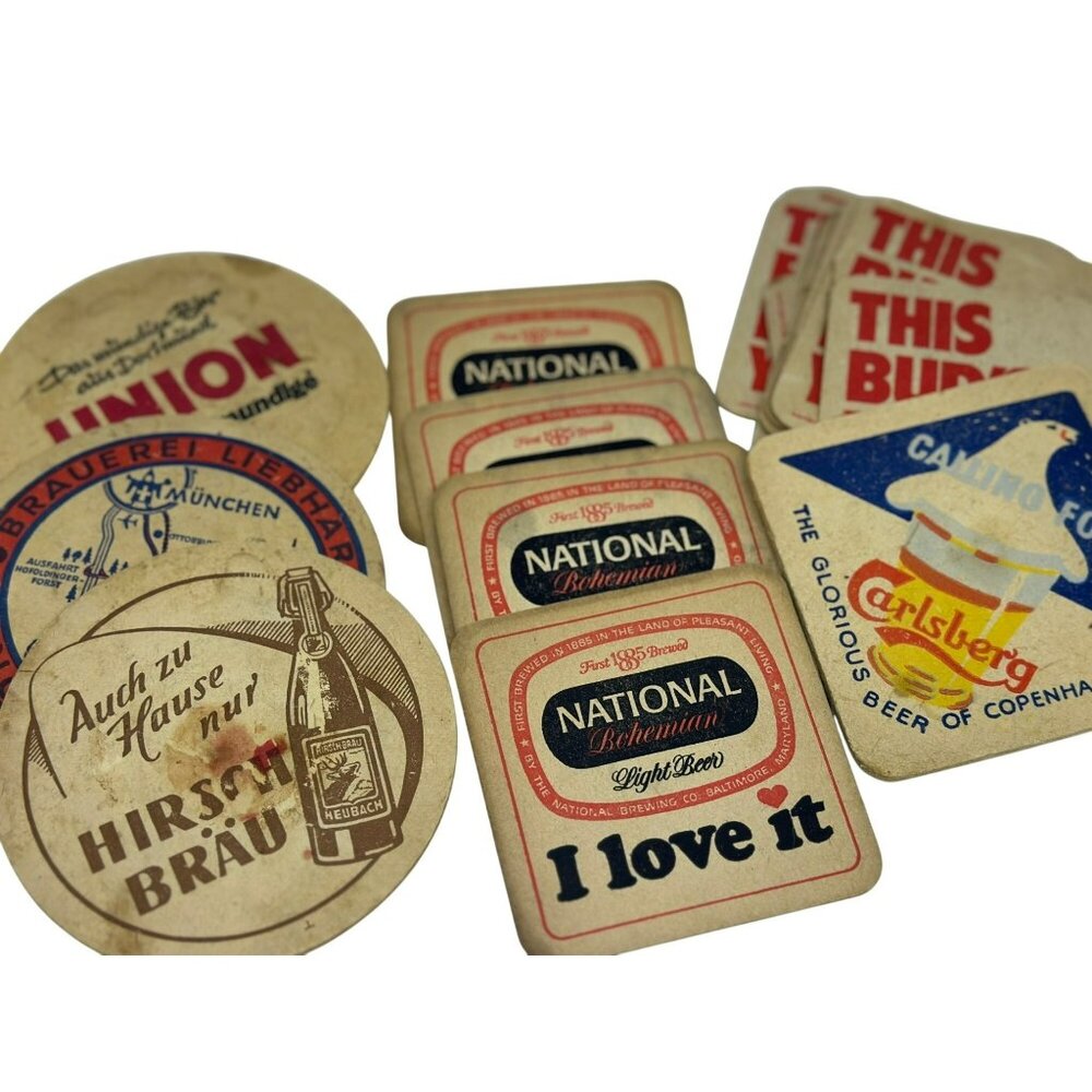Vintage Lot of Beer Coasters Assorted Breweries Bar & Brewery Collectibles Retro
